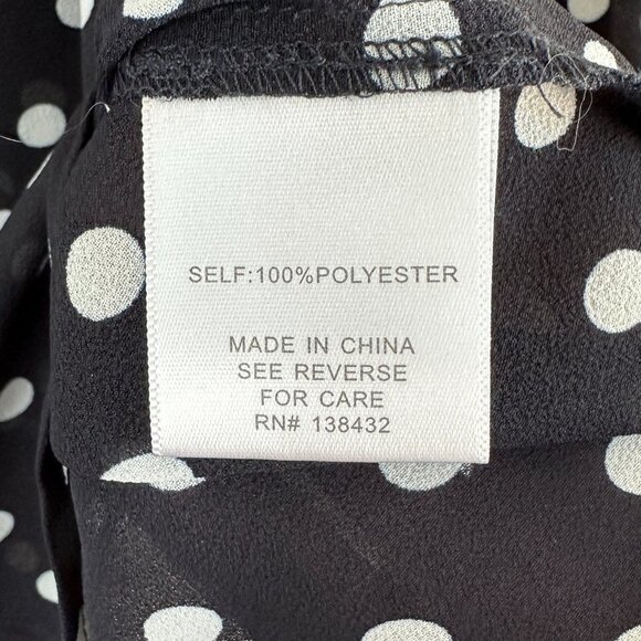 ModCloth Classic Polka Dot Chiffon Blouse, Navy White, XS NWOT - Picture 7 of 11